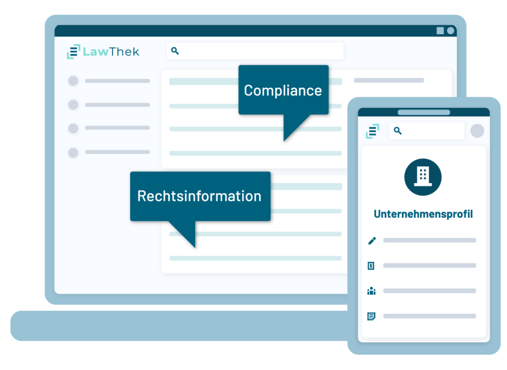 Mobil und Desktop Ansicht mit Compliance und Profilansicht für Unternehmen